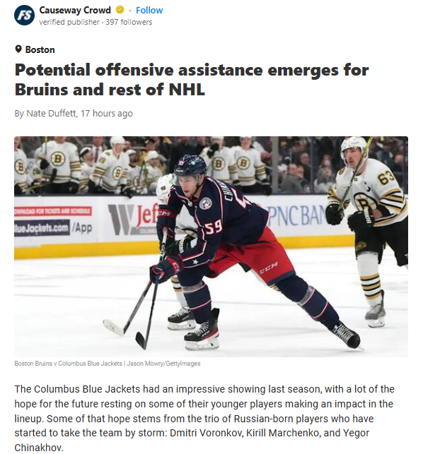 Could Chinakhov Spark the B’s Offense?