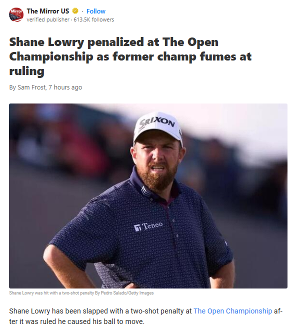 Lowry’s Penalty Drama at Royal Portrush