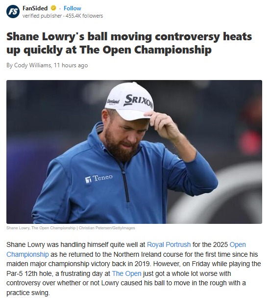 Lowry’s Ball Move Drama at Portrush!
