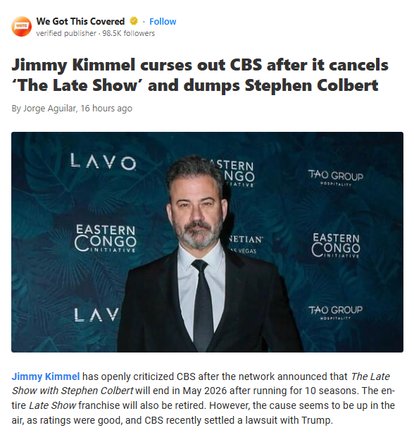 Kimmel’s Savage CBS Clapback 😳