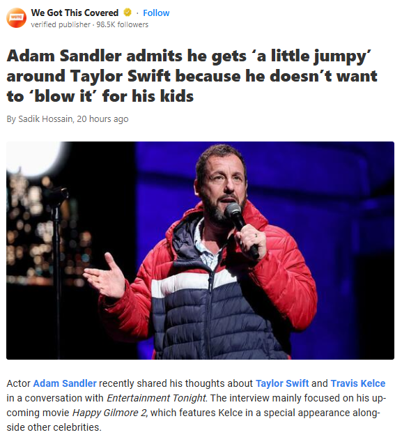 Adam Sandler Nervous Around Taylor Swift? 😳