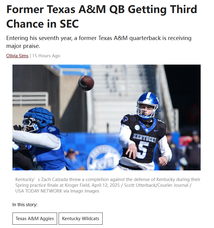 Zach Calzada’s SEC Comeback: Wildcat Edition