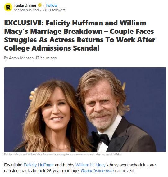 Felicity & William’s Marriage Drama?