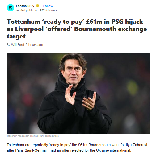 Spurs vs PSG: Zabarnyi Transfer Battle!