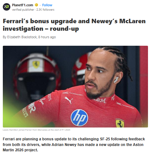 Ferrari’s SF-25 Gets a Surprise Boost