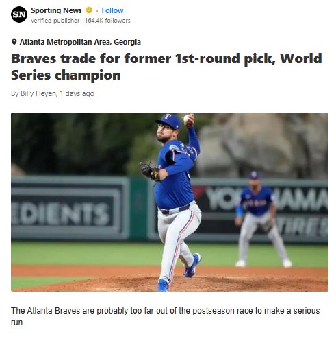 Braves Land World Series Arm: Dunning Arrives