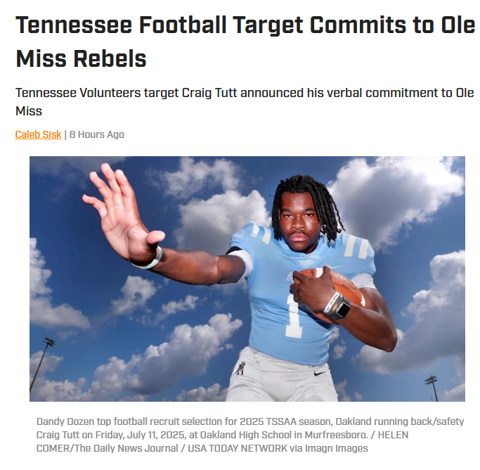 Vols Lose In-State Star to Lane Kiffin