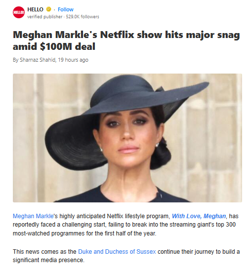 Meghan’s Netflix Show Flops? 🍿