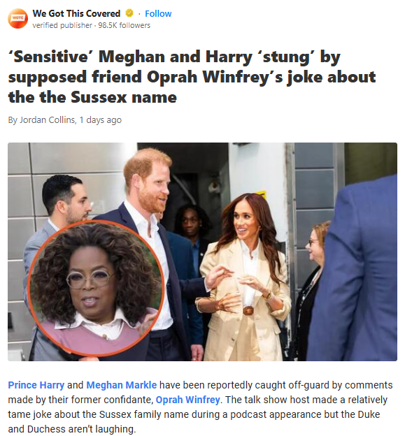 Oprah’s Sussex Joke: Too Far? 🤔