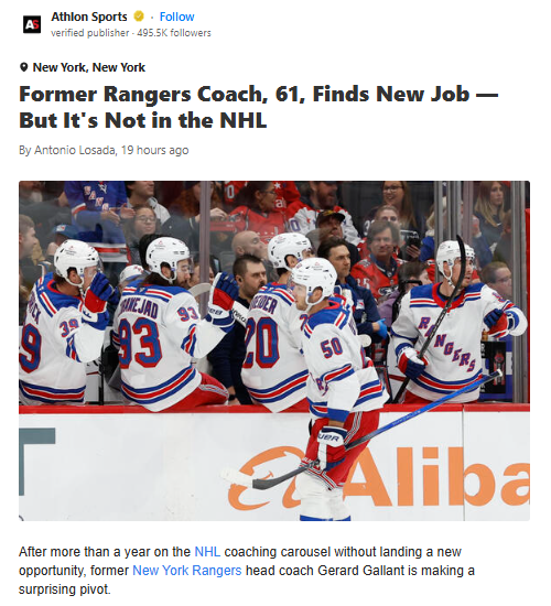 Gallant Heads to KHL: What’s Next for Broadway’s Ex-Bench Boss?