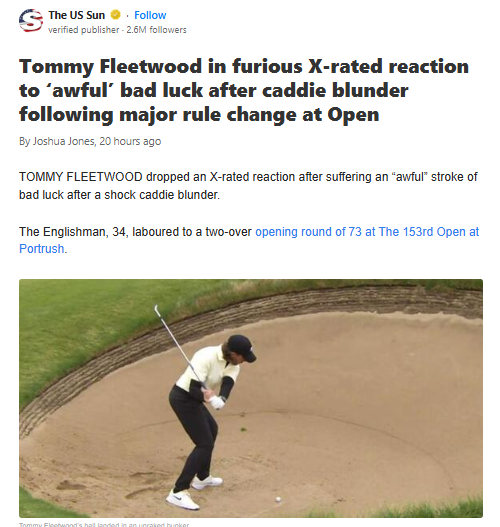 Fleetwood’s Bunker Blow-Up at The Open