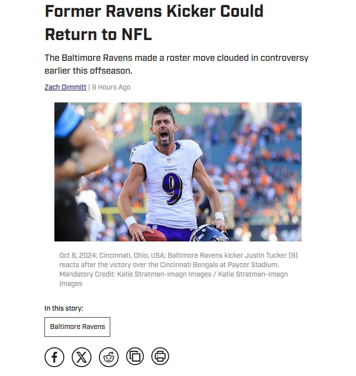 Could Tucker Really Return to the NFL?