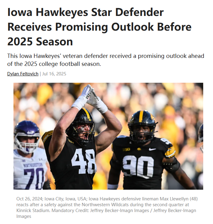 Max Llewellyn: Hawkeyes’ Next Big Thing?