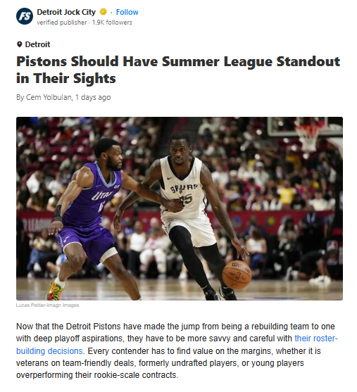 Should the Pistons Take a Shot on Vegas Star?