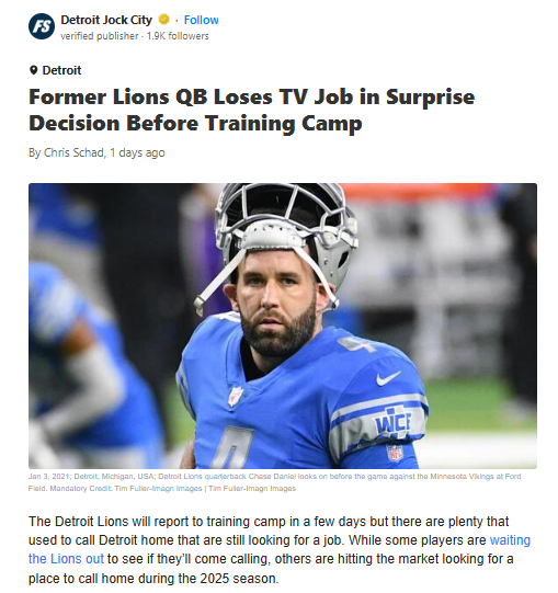 Chase Daniel Sacked by FS1—What’s Next?