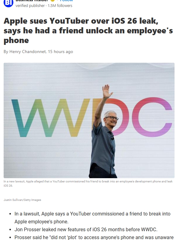 Did Apple Go Too Far Suing a Leaker?