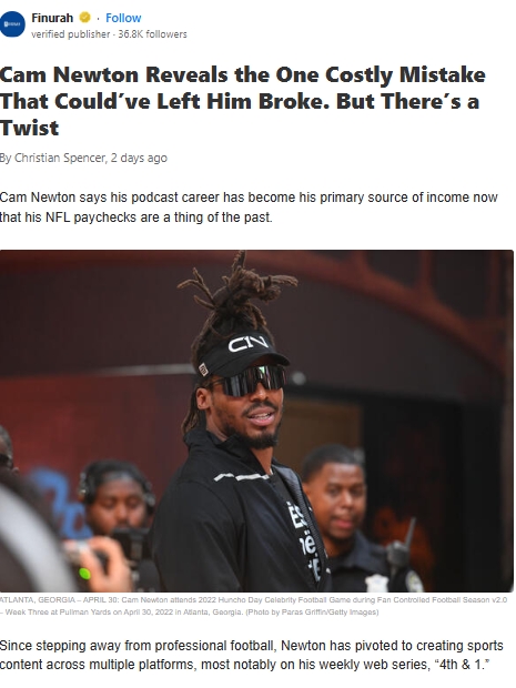 Cam Newton’s Secret to Not Going Broke? 🤔