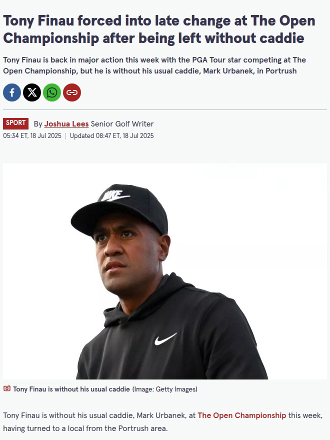 Finau’s Local Caddie Gamble at The Open