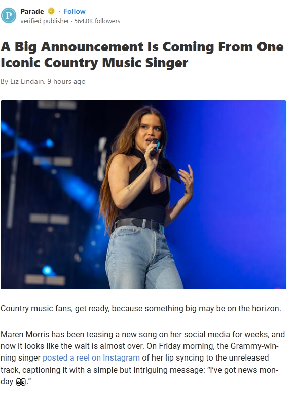 Maren Morris Teases Major Drop 👀