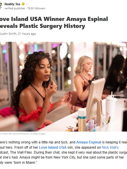 Amaya Spills on Her Pricey Boob Job
