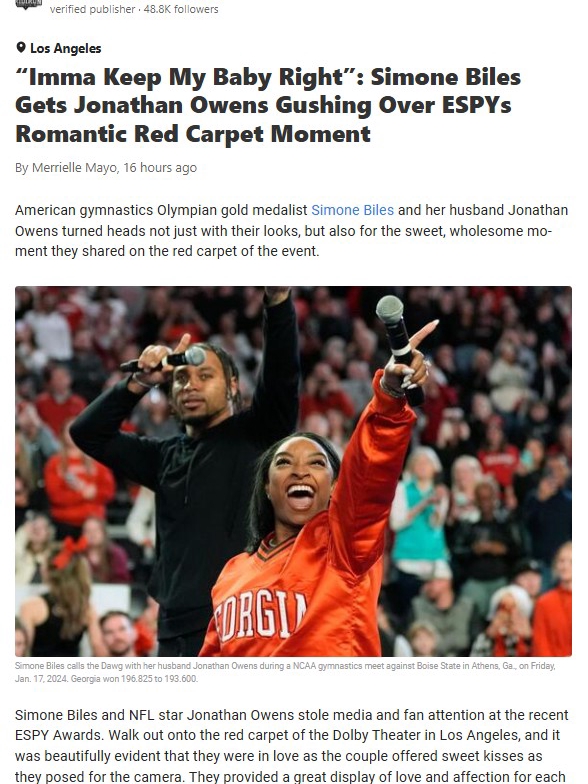 Simone Biles & J.O. Steal ESPYs Spotlight