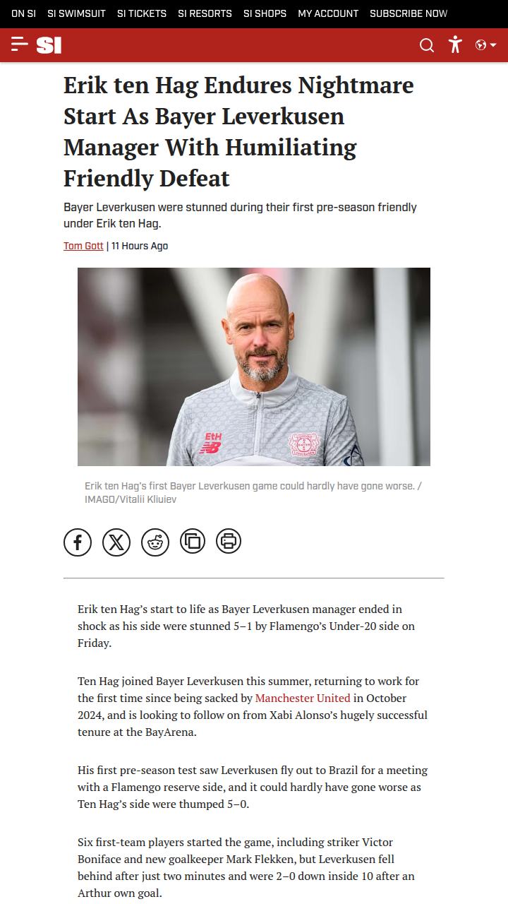 Ten Hag’s Leverkusen Era Starts With a Shock