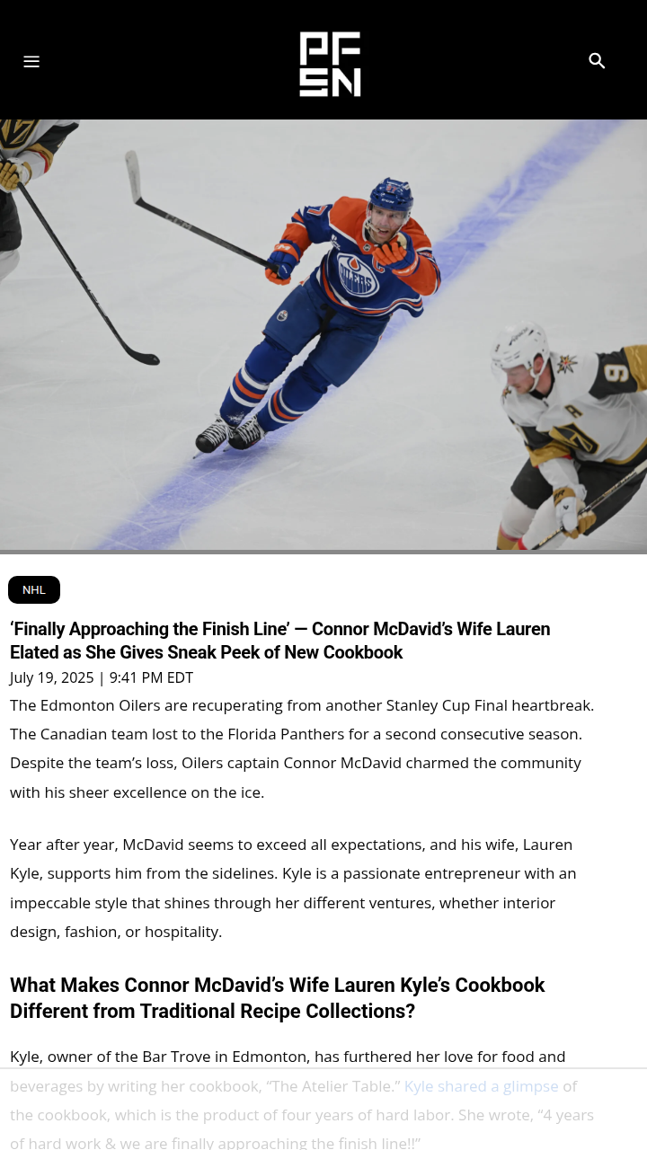 Lauren Kyle’s Cookbook: Oilers’ Secret Sauce?