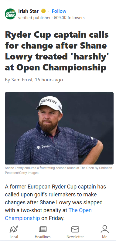 Was Lowry’s Penalty at The Open Too Harsh?