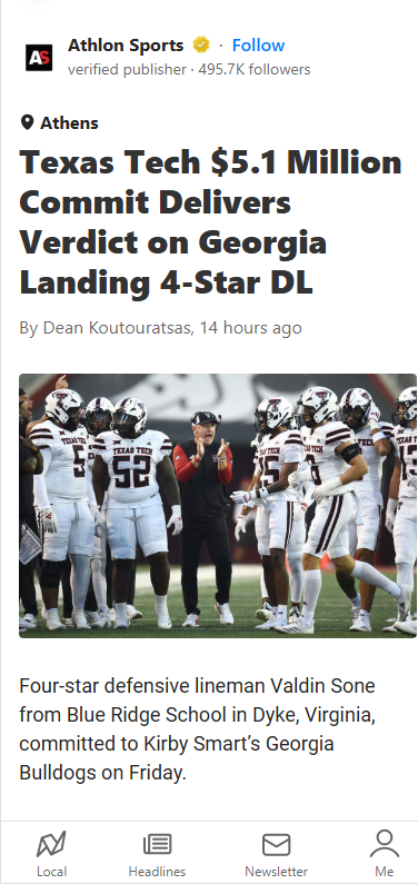 Red Raider Felix Ojo Salutes Georgia’s Big Get