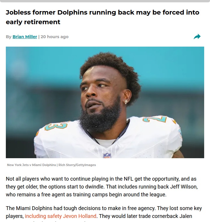 Is Jeff Wilson Jr.'s NFL Run Over?