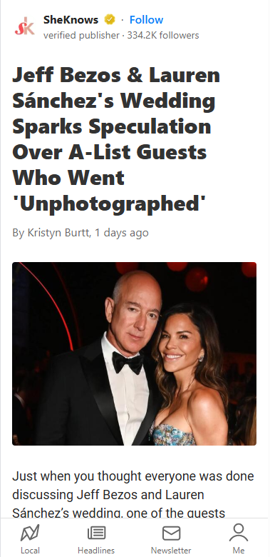 Who Hid at Bezos & Sánchez’s Wedding?!