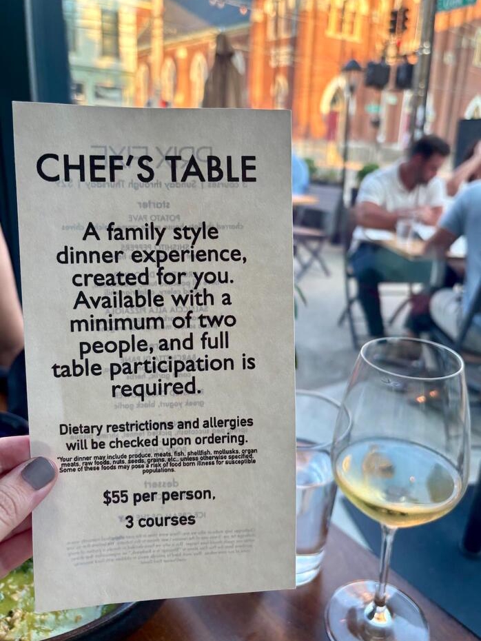Perso’s Chef’s Table = Dinner Adventure
