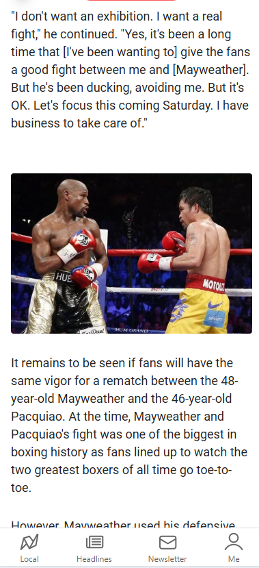 PacMan’s One Rule for Mayweather 2
