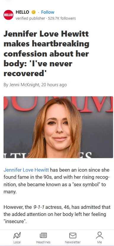 Jennifer Love Hewitt Gets Real About Body Shaming