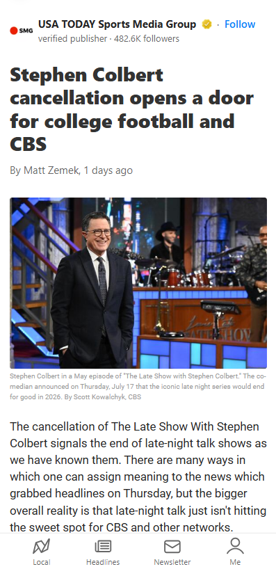 Colbert Out, CFB In? 🤔