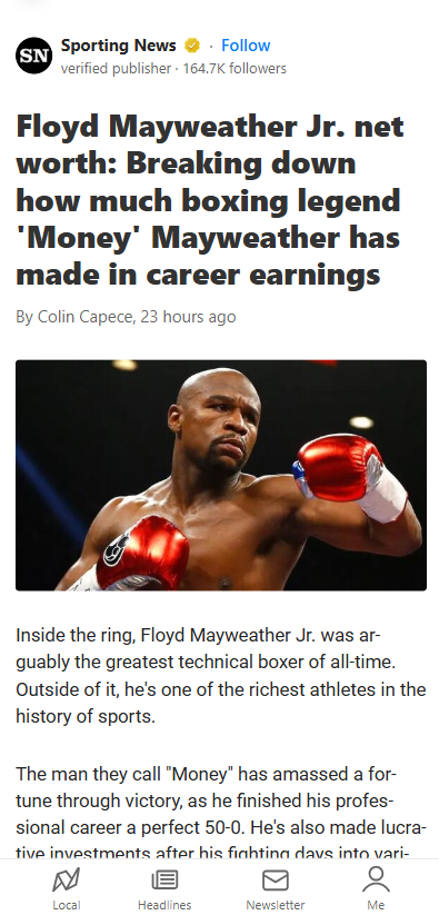 Money Mayweather: The $1B Boxing King