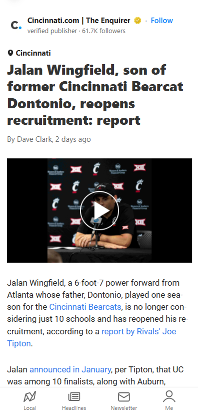 Wingfield Jr. Shakes Up His Recruitment