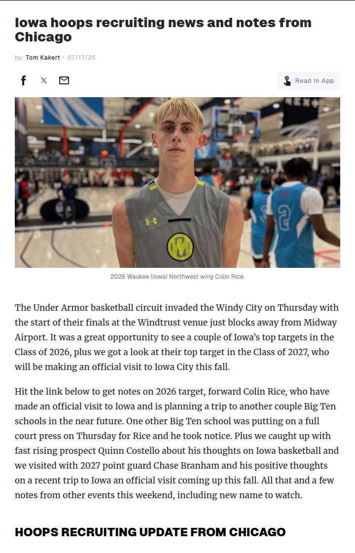 Hawkeyes Eyeing Top Hoops Prospects in Chi-Town