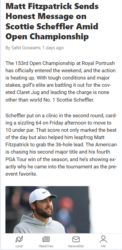 Fitzpatrick Fires Back at Scheffler Surge