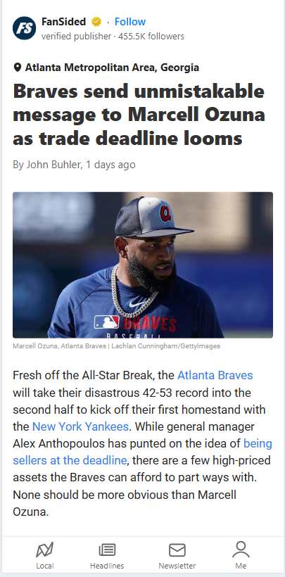 Braves Bench Big Bear: Ozuna on the Outs?