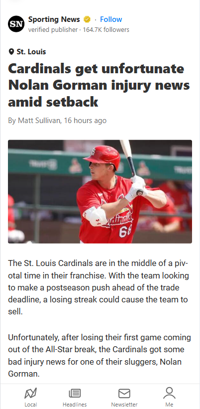 Gorman Hits the IL—Cards’ Playoff Hopes Wobble