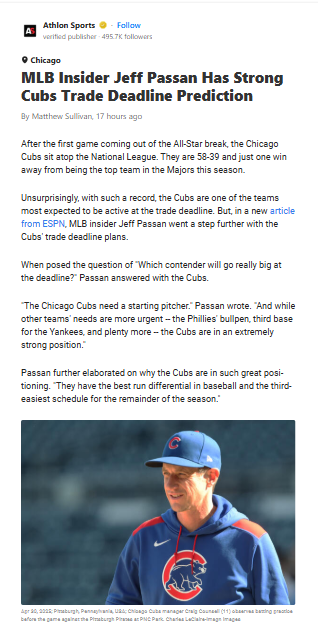 Will the Cubbies Go All-In at the Deadline?