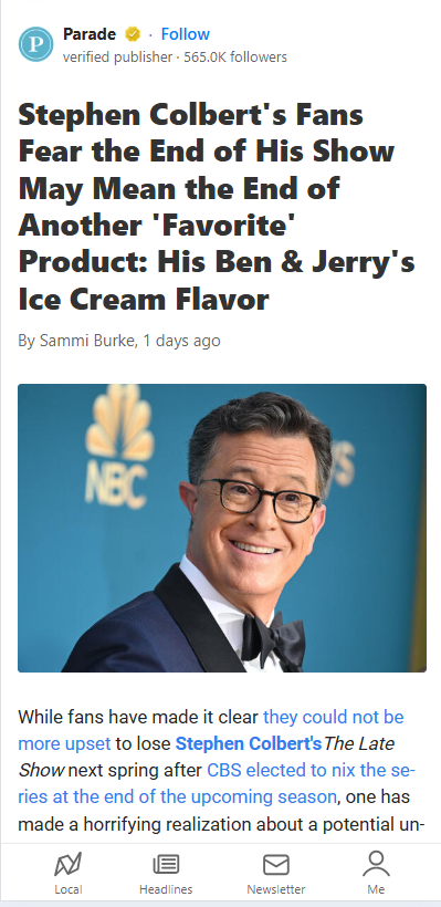 Colbert Show Ending = No More Americone Dream? 🍦