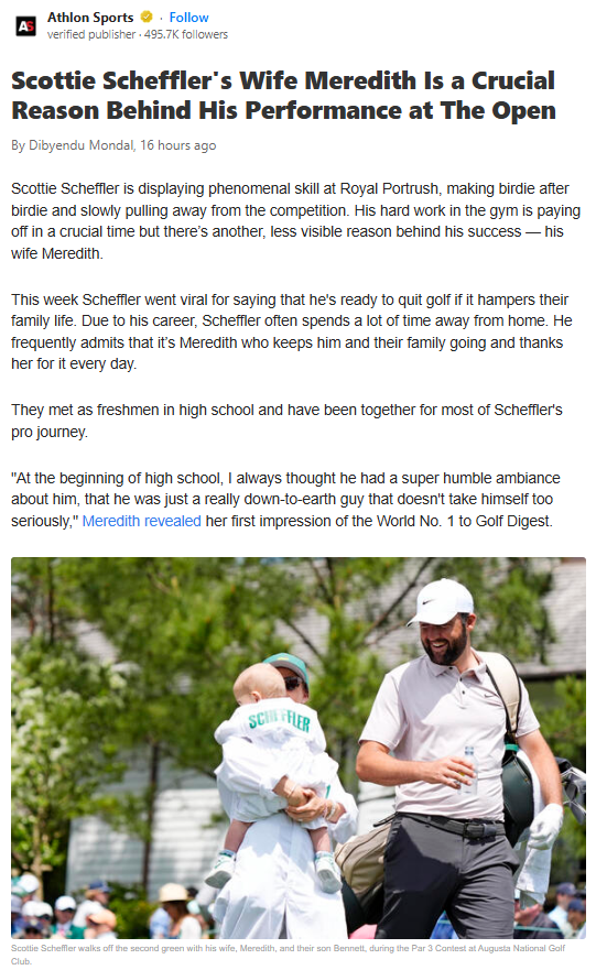Scheffler’s Secret Weapon: Meredith’s Support