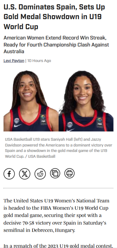 USA U19s Set New Streak, Eye Aussie Rivalry
