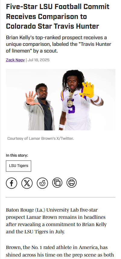 LSU’s Lamar Brown: The ‘Travis Hunter’ of Linemen?