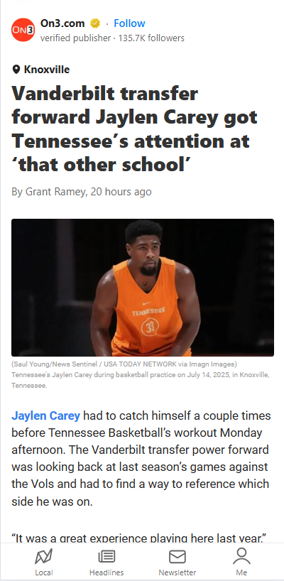 Jaylen Carey Flips the Script on Vandy-Tennessee
