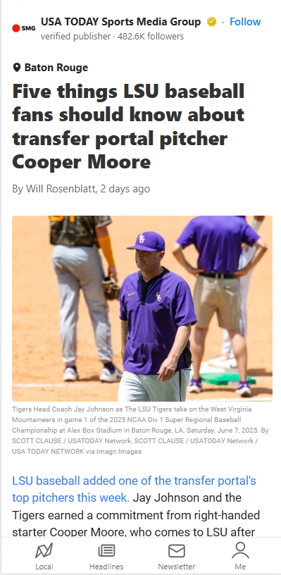 Cooper Moore Picks Tigers Over Vols!