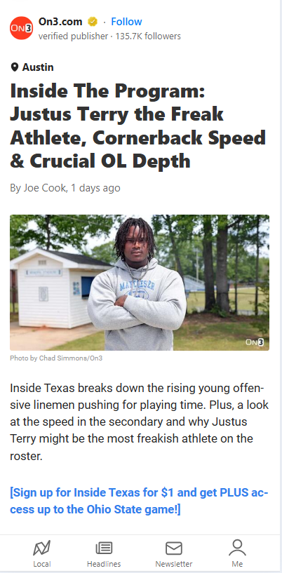 Is Justus Terry the Next Texas Legend?