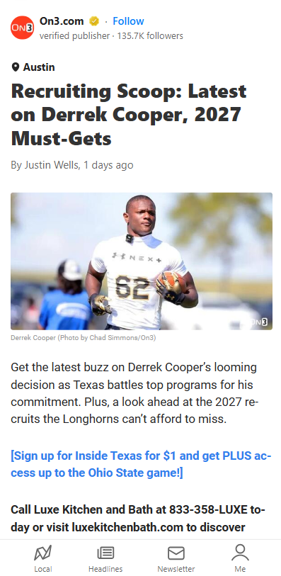 Cooper’s Commitment: Texas vs. The Field